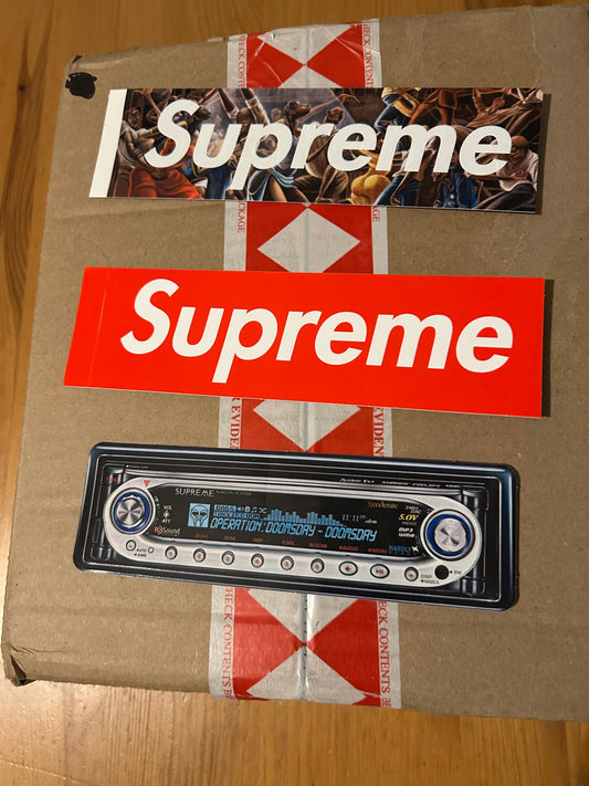 Supreme/Ernie Barnes Camp Cap + 3 Stickers