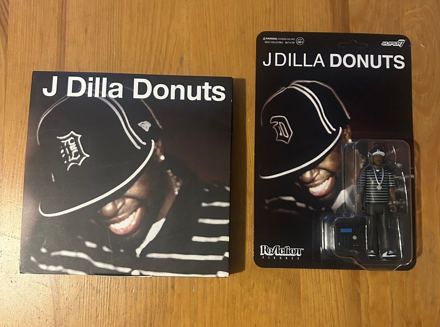 J Dilla Donuts 45 RPM Vinyl Record Box Set + Super 7 Action Figure