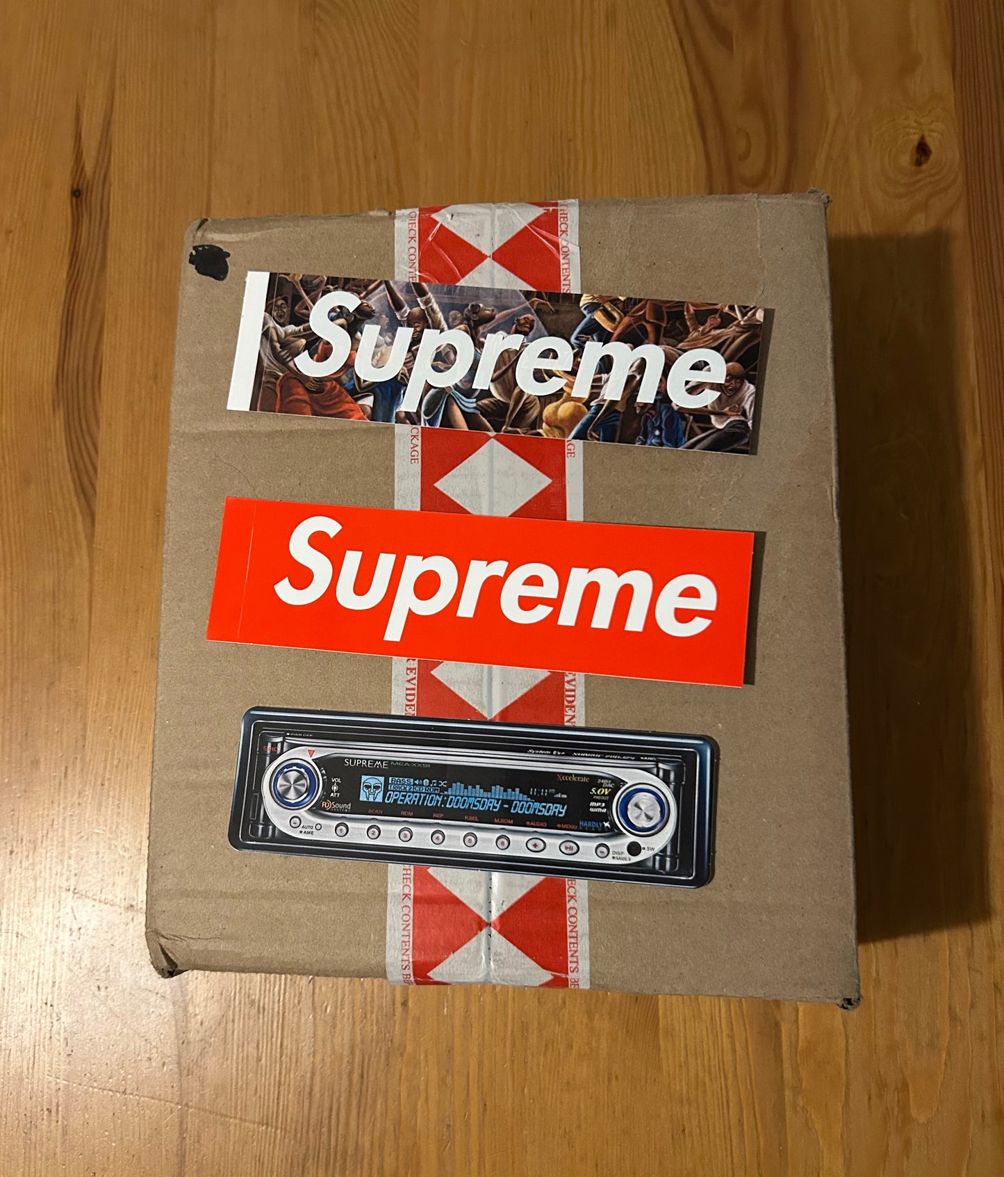 Supreme/Ernie Barnes Camp Cap + 3 Stickers
