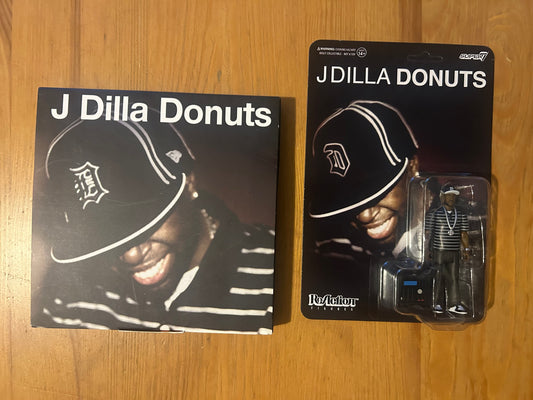 J Dilla Donuts 45 RPM Vinyl Record Box Set + Super 7 Action Figure